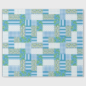 Cadeau Bleu Matin Glory Faux Patchwork Wrapwork Papier (Plat)