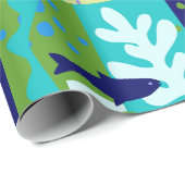 Cadeau Bleu Matisse découpe papier Inspiré Ocean Life (Coin rond)