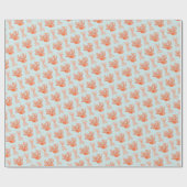 Cadeau Bleu| Papier d'enveloppement de corail de mer oran (Plat)