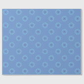 Cadeau Bleu Snowflake Solid Bleu Papier à envelopper (Plat)