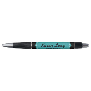 Cadeau bleu turquoise personnalisé de stylo