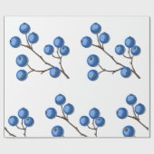 Cadeau Bleuets Frais Sur Un Papier D'Enveloppement De Bra (Plat)