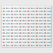 Cadeau Bleus de papier d'enveloppement de train (Plat)