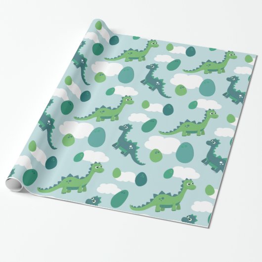 Cadeau Bleus layette/vert/menthe de papier d'emballage (Déroulé)