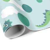 Cadeau Bleus layette/vert/menthe de papier d'emballage (Coin rond)