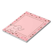Cadeau bloc-notes éléphant bébé rose mignon (Tourné)