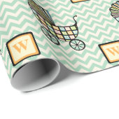 Cadeau Blocs de bébé Papier d'enrobage de poussette (Coin rond)