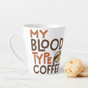 Cadeau Bloedtype Grafiek voor Koffieliefhebber  Latte Mok