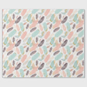 Cadeau Boho Feathers Envelopper le papier (Plat)