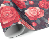 Cadeau Boho Rose Fleur Nature Papier d'enveloppement (Coin rond)
