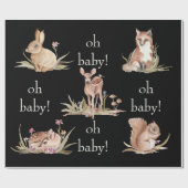 Cadeau Bois Animaux Black Oh Baby Wrapper Papier (Plat)