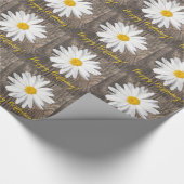 Cadeau Bois Rustique, Daisy Joyeux Anniversaire ! Papier (Coin)