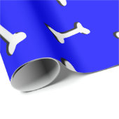 Cadeau Bones Sur Papier Arrière - plan Bleu Coupe Personn (Coin rond)