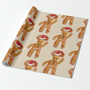 Cadeau Bonhomme en pain d'épice de papier d'emballage