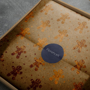 Cadeau Bonhomme en pain d'épice Papier d'emballage d'or