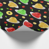 Cadeau Bonjour Jello Wrapping Papier - sur noir (Coin)