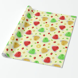 Cadeau Bonjour papier d'emballage Jello - sur jaune