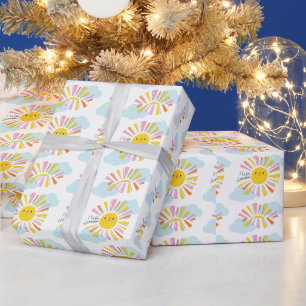 Cadeau Bonjour Sunshine Girl Baby shower papier enveloppa