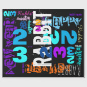 Cadeau Bonne année du papier d'enveloppement de lapin (Plat)