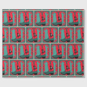 Cadeau Boot Western Cowboy Avec Papier D'Enveloppement Ca (Plat)