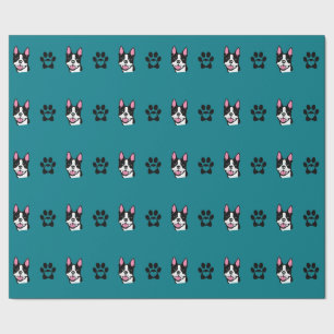 Cadeau Boston Terrier avec le papier d'emballage de