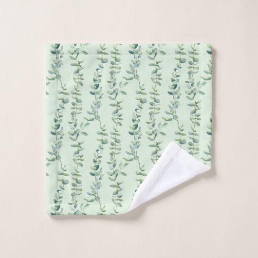 Cadeau Botanique Feuilles d'Eucalyptus Vert (Gant de toilette)
