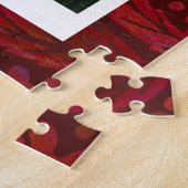 Cadeau Botanique Rouge Vacances Photo Puzzle (Côté)