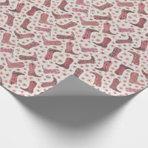 Cadeau Bottes pour fille en papier en rose et en fleurs B