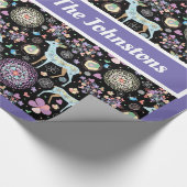 Cadeau Boucles rétro et papier d'enrobage de lavande (Coin)