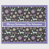 Cadeau Boucles rétro et papier d'enrobage de lavande (Plat)