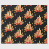 Cadeau Bougies en papier d'enveloppement de Noël (Plat)