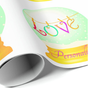Cadeau Boule de neige colorée de l'amour papier d'emballa