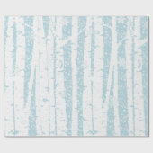 Cadeau Bouleau blanc sur papier d'enveloppement bleu (Plat)