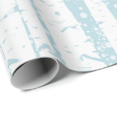 Cadeau Bouleau blanc sur papier d'enveloppement bleu (Coin rond)