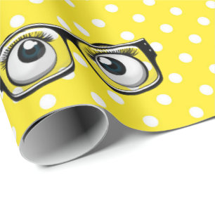 Cadeau Boules d'yeux et lunettes sur papier Pois à envelo