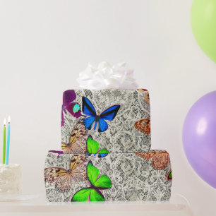 Cadeau BOUTEILLES EN Papier À BROCHER ET LACE D'ÉPOQUE