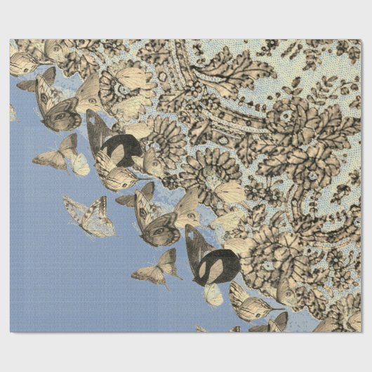 Cadeau BOUTEILLES ET papier d'enveloppement BLEU CHANTILL (Plat)