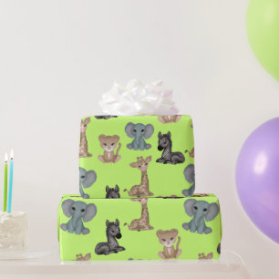 Cadeau Bouteilles sur papier d'enveloppement vert olive