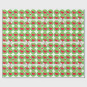 Cadeau Bow blanc de Noël, papier enveloppant de pastèques (Plat)