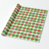 Cadeau Bow blanc de Noël, papier enveloppant de pastèques (Déroulé)