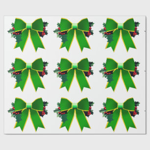Cadeau Bow rouge et vert avec papier blanc creux
