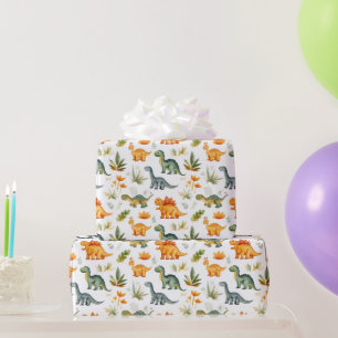 Cadeau Boys Dinosaur Anniversaire Papier d'enveloppement