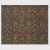 Cadeau Brûlé or Steampunk Goth Damask Papier d'enveloppem (Plat)