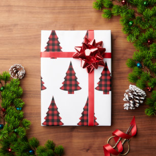 Cadeau Buffalo Check Pine Trees Rustic Wrapper Papier