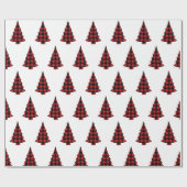 Cadeau Buffalo Check Pine Trees Rustic Wrapper Papier (Plat)