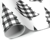 Cadeau Buffalo Check Pine Trees Rustic Wrapper Papier (Coin rond)