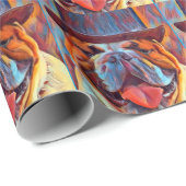 CADEAU BULL CHIEN FUNNY WRAPPER PAPIER (Coin rond)