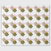Cadeau Bumble Bee Wrapper Papier Rose (Plat)