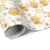 Cadeau Bumble Bees mignonne et Sunflower Wrapper Papier (Coin rond)