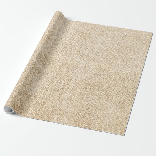 Cadeau Burlap Rustic Kaki Tan Wrapper Papier (Déroulé)